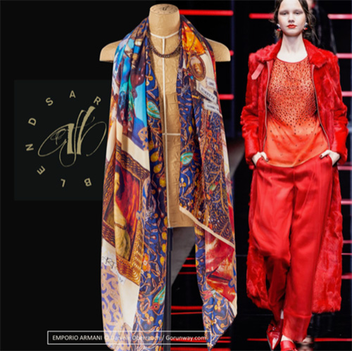 Silk scarf Opera